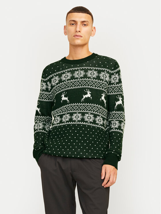 Jack&Jones Jack&Jones Pullover Xmas Gabriel 12266118 Grün Regular Fit