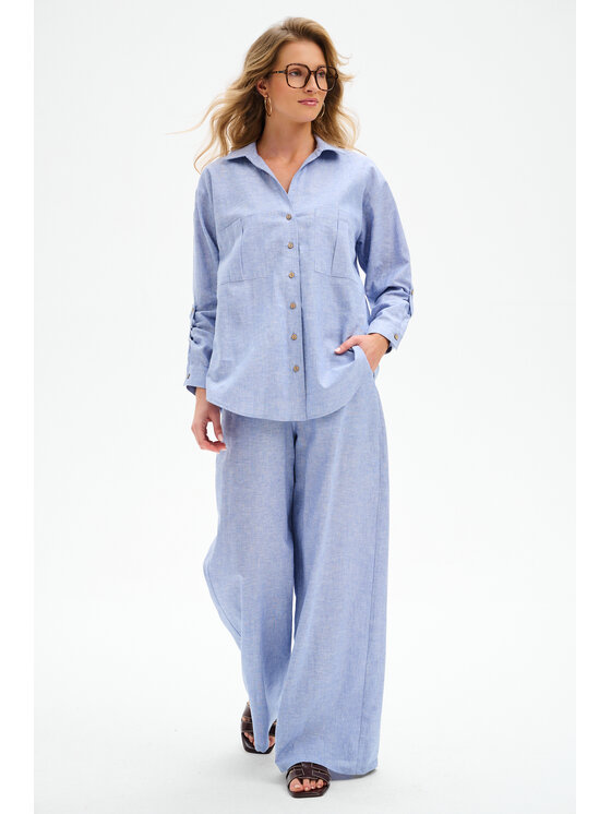 blue shadow blue shadow Koszula Ida-2 Niebieski Regular Fit