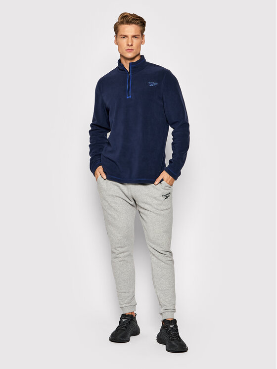 Reebok Felpa di pile Outerwear GR8963 Blu scuro Slim Fit Modivo