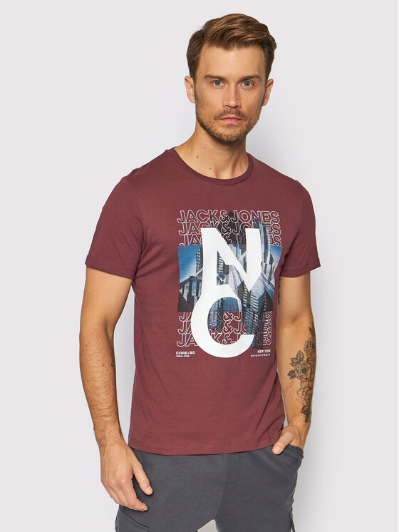 T-shirt York 12194070 Bordeaux Regular Fit