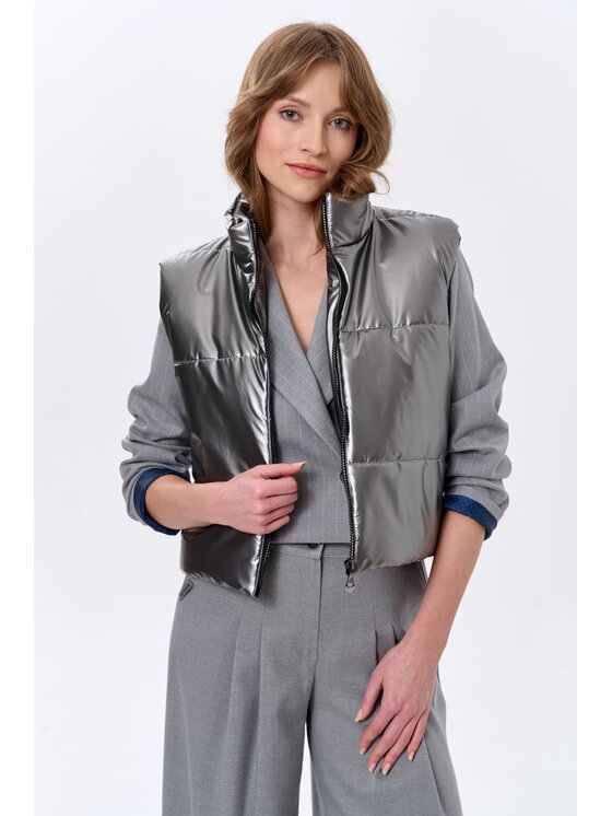 blue shadow blue shadow Bezrękawnik Andromeda Srebrny Regular Fit