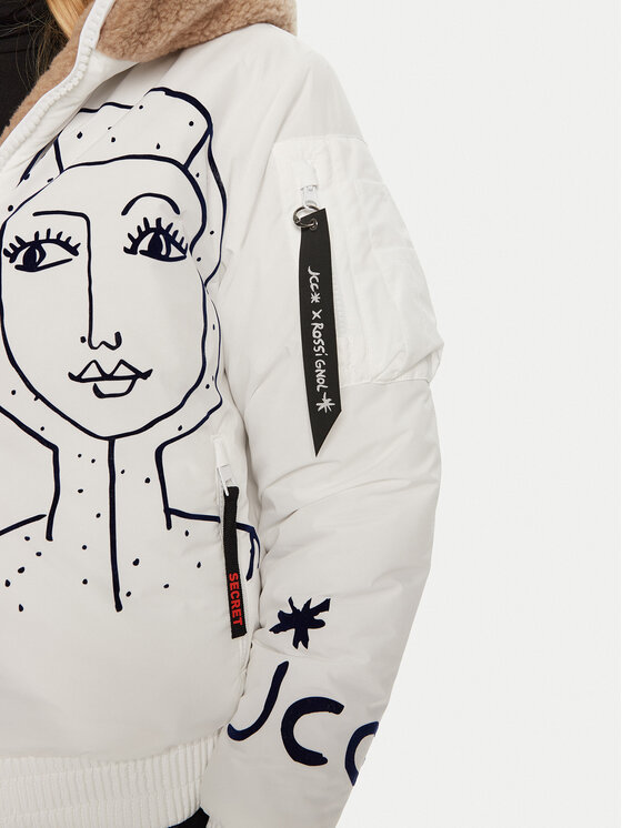 Rossignol Rossignol Lyžařská bunda Yety Fleecy Bomber Jkt RLNWJ36 Bílá Regular Fit