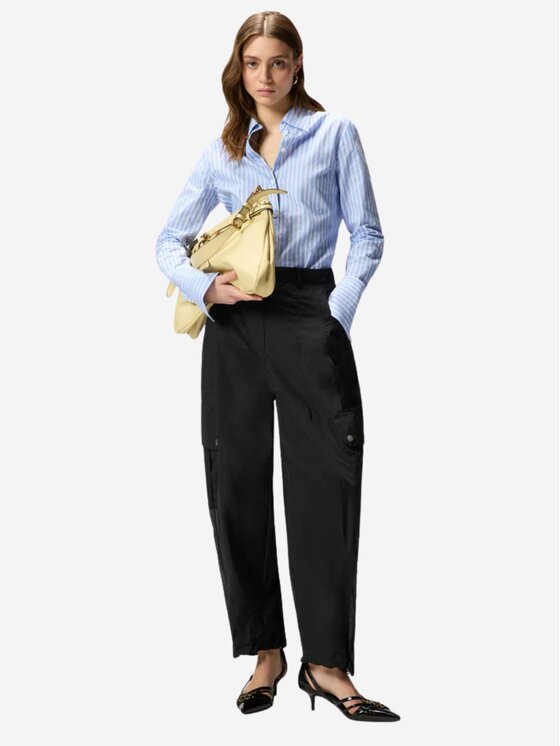 PINKO PINKO Bryczesy Pantaloni workwear con inserti trasparenti Czarny Regular Fit