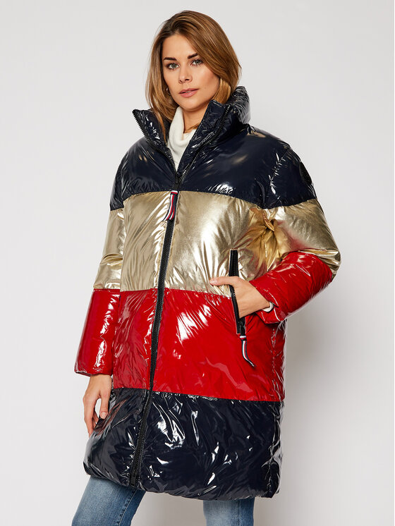 Tommy Hilfiger Giubbotto piumino Colorblock WW0WW29335 Multicolore Loose  Fit • Modivo.it