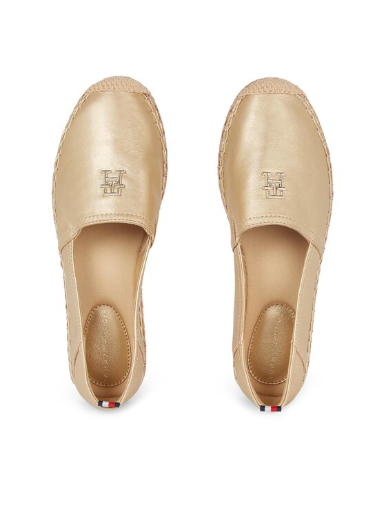 Tommy Hilfiger Tommy Hilfiger Εσπαντρίγιες Th Gold Flat Espadrille FW0FW07694 Χρυσό