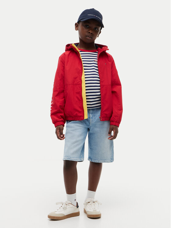 Tommy Hilfiger Tommy Hilfiger Wiatrówka Windbreaker KB0KB10587 Czerwony Regular Fit