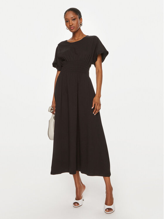 United Colors Of Benetton Robe d ete 3BL0DV01I Noir Regular Fit Modivo
