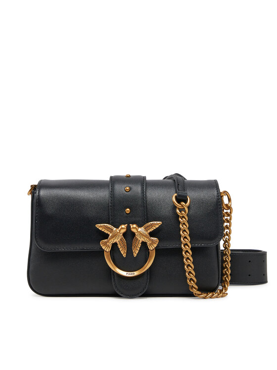 PINKO PINKO Kabelka Love One Mini Slouchy Fl PE 25 PLTT 104340 A0QO Černá