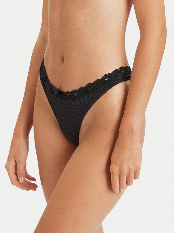 Hunkemöller Hunkemöller Kalhotky string Lola 202698 Černá