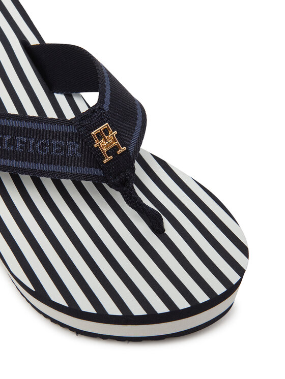 Tommy Hilfiger Tommy Hilfiger Flip flop Th Stripes Wedge Beach Sandal FW0FW08521 Albastru