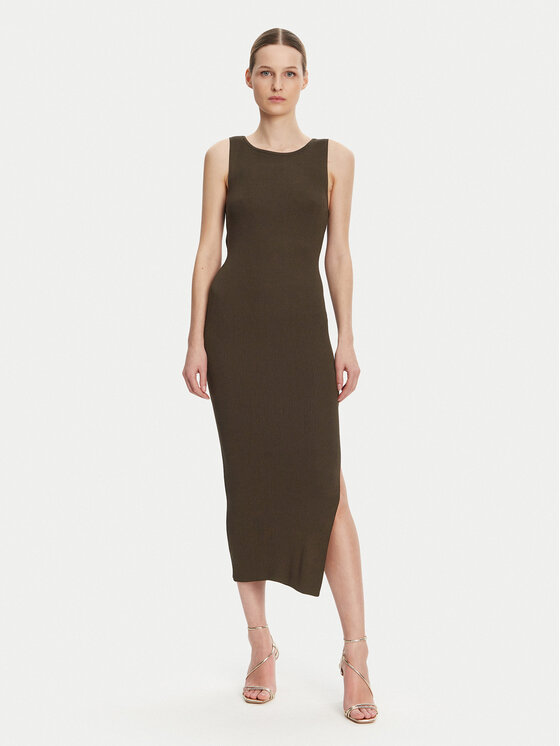 Guess Guess Trikotažinė suknelė W5GK47 Z3L10 Ruda Regular Fit