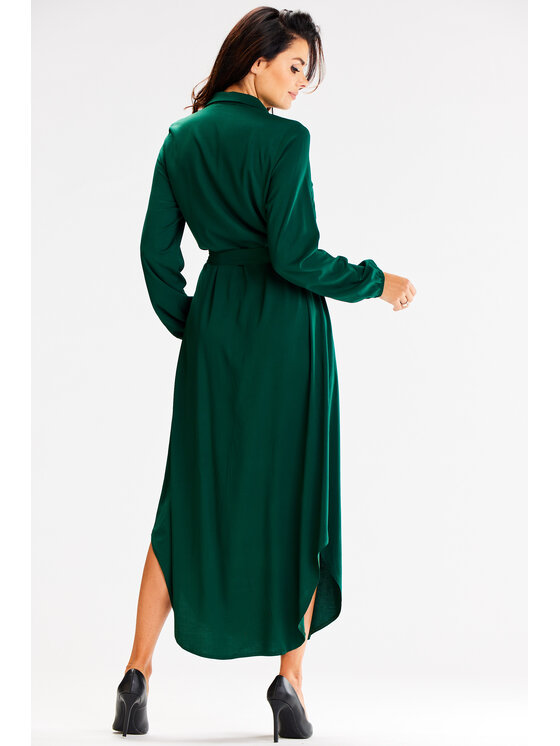 Awama Awama Letné šaty A601 Zelená Basic Fit