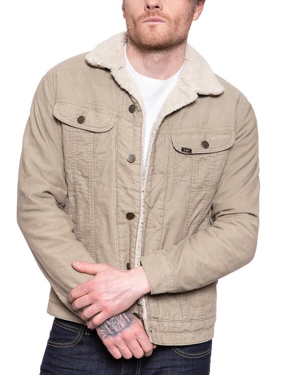 Lee Lee Kurtka zimowa SHERPA JACKET Beżowy Regular Fit