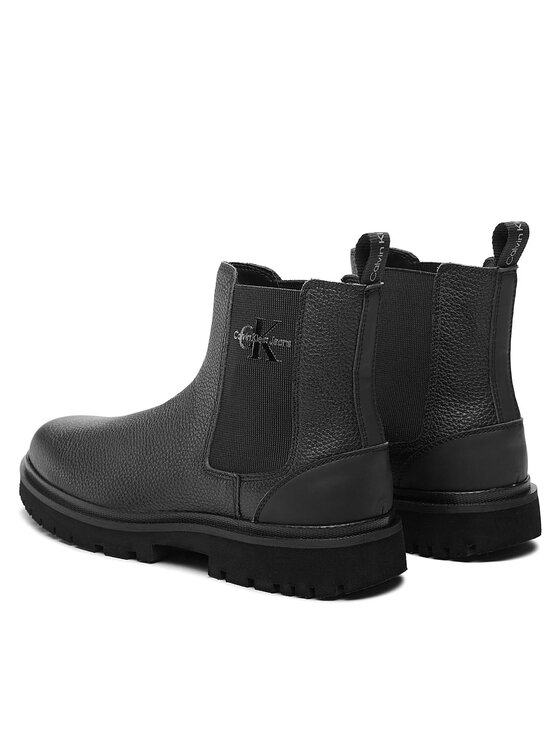 Calvin Klein Jeans Calvin Klein Jeans Μποτάκια με λάστιχο Eva Mid Chelsea Boot Lth YM0YM00750 Μαύρο