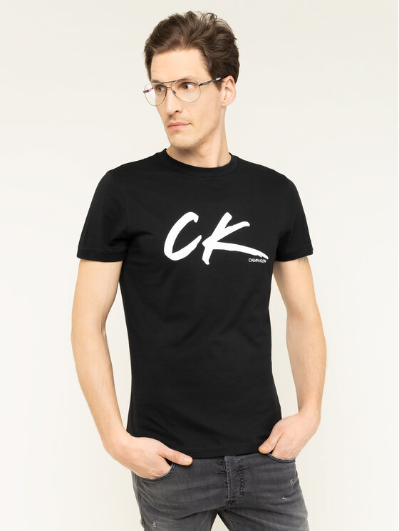 Calvin Klein Swimwear Calvin Klein Swimwear T-Shirt Retro Crew KM0KM00467 Černá Regular Fit