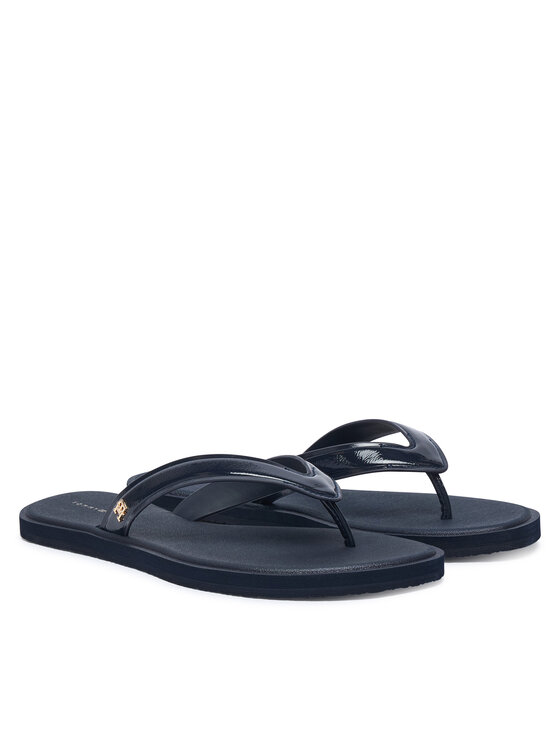 Tommy Hilfiger Tommy Hilfiger Šlepetės per pirštą Th Scandi Shiny Summer Sandal FW0FW09446 Tamsiai mėlyna