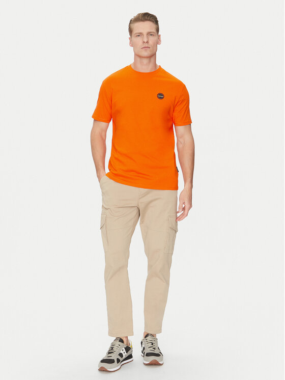 Napapijri Napapijri T-särk S-Badge NP0A4I3N Oranž Regular Fit
