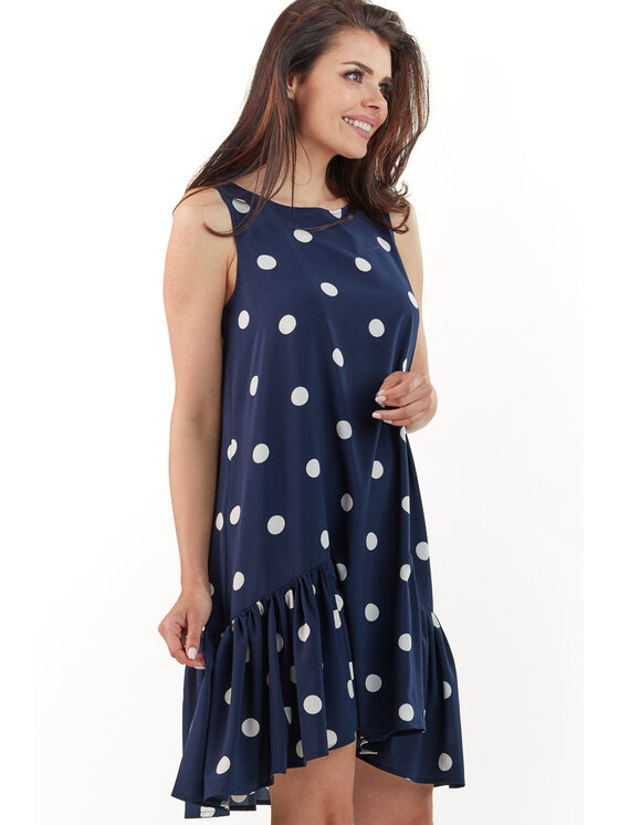 Awama Awama Sukienka letnia A229 Granatowy Basic Fit