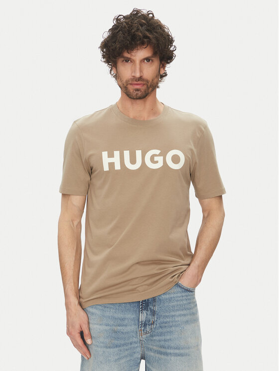 HUGO HUGO T-Shirt Dulivio 50467556 Beżowy Regular Fit