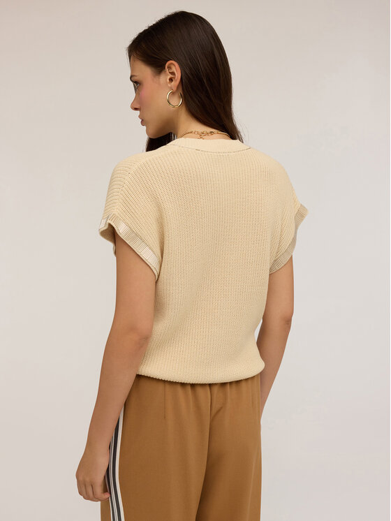 Motivi Motivi Cardigan M387W003471N011 Écru Regular Fit