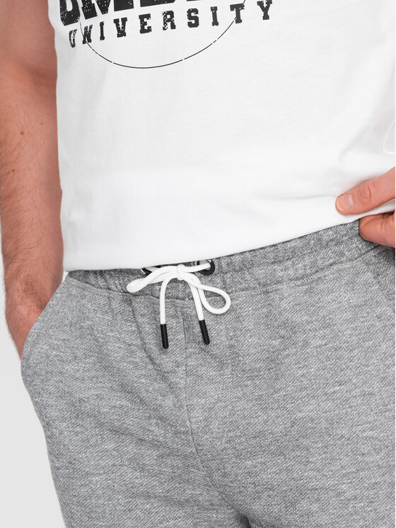 Ombre Ombre Šortky z materiálu OM-SRSK-0116 Šedá Loose Fit