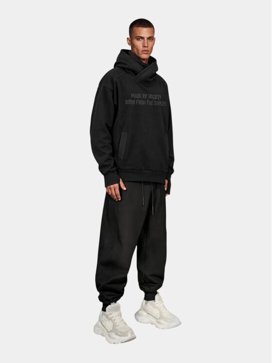 MADE BY SOCIETY MADE BY SOCIETY Kurtka anorak Slim Fit Shadow Fold - H18002 Czarny Basic Fit