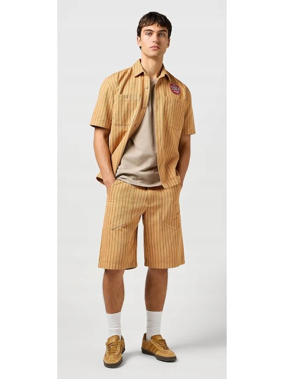 Wrangler Wrangler Koszula Casey Jones Mechanic Shirt Short Sleeve Pomarańczowy Basic Fit