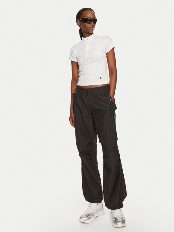 Calvin Klein Jeans Calvin Klein Jeans Bluză Variegated J20J223564 Alb Slim Fit