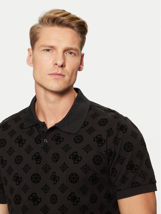 Guess Guess Tričko M5RP20 KCKN0 Čierna Regular Fit