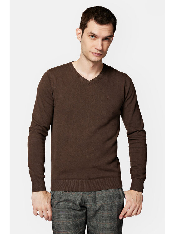 Lancerto Lancerto Sweter Anthony SW073223000046 Brązowy Regular Fit