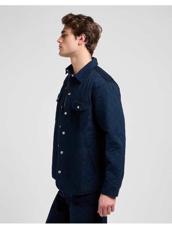 Lee Lee Kurtka przejściowa MIXED MEDIA OVERSHIRT Niebieski Regular Fit