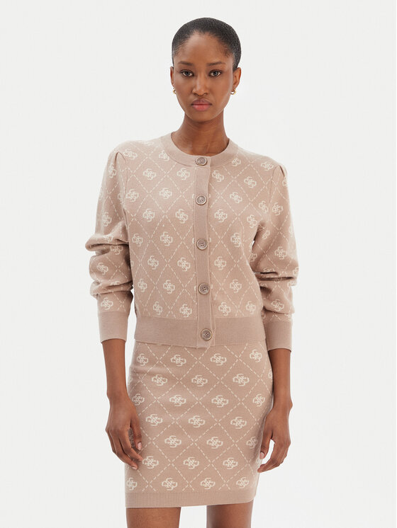 Guess Guess Cardigan W4BR0D Z3JD2 Bej Regular Fit