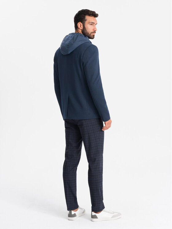Ombre Ombre Garnitur OM-BLZB-0133 Granatowy Regular Fit