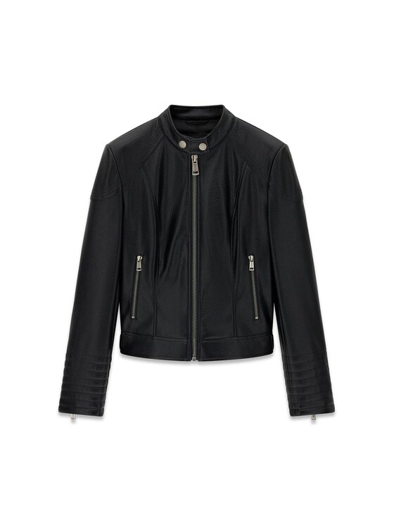 Guess Guess Яке от имитация на кожа W6YL25 W2914 Черен Regular Fit