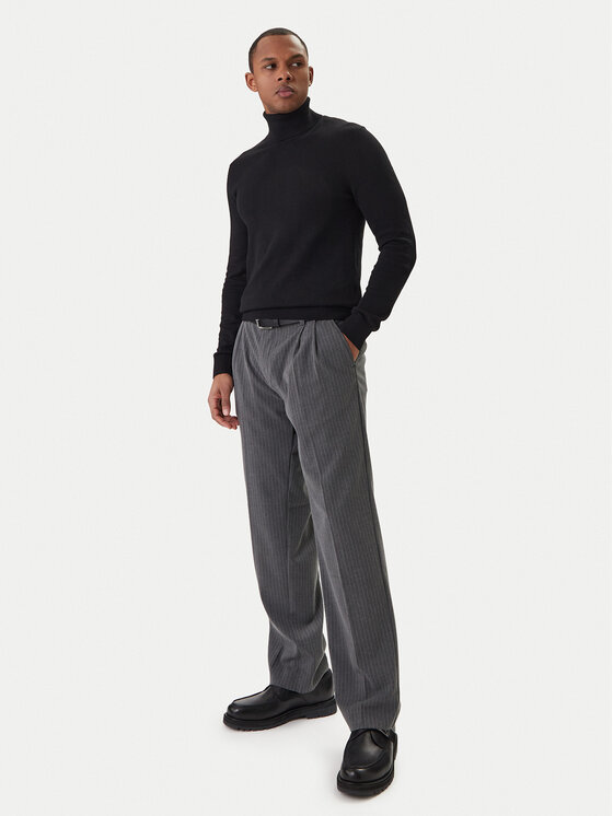 Jack & Jones Jack & Jones Golfas Emil Knit Roll Neck 12157417 Juoda Regular Fit