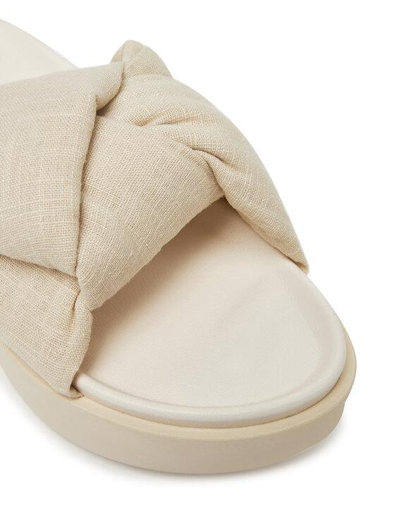 Inuikii Inuikii Klapki Oversized Linken Knot-147 1028 Écru