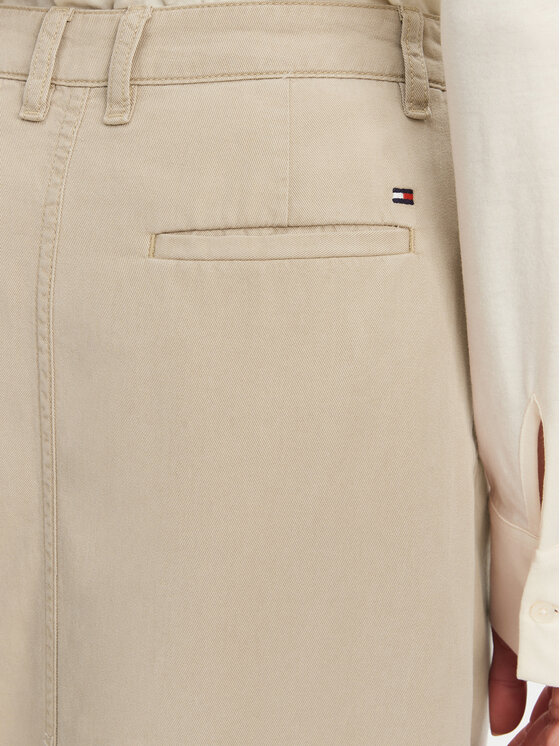 Tommy Hilfiger Tommy Hilfiger Midi sukňa WW0WW44726 Béžová Regular Fit