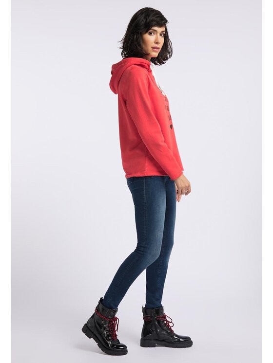 Mustang Mustang Felpa BELLA H HOODIE Rosso Regular Fit