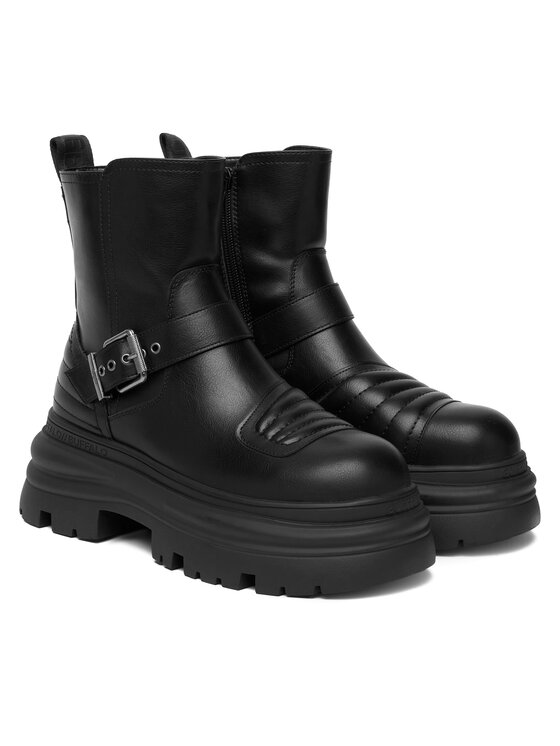 Buffalo Buffalo Bokacsizma Dione Biker Boot Mid 1270127 Fekete