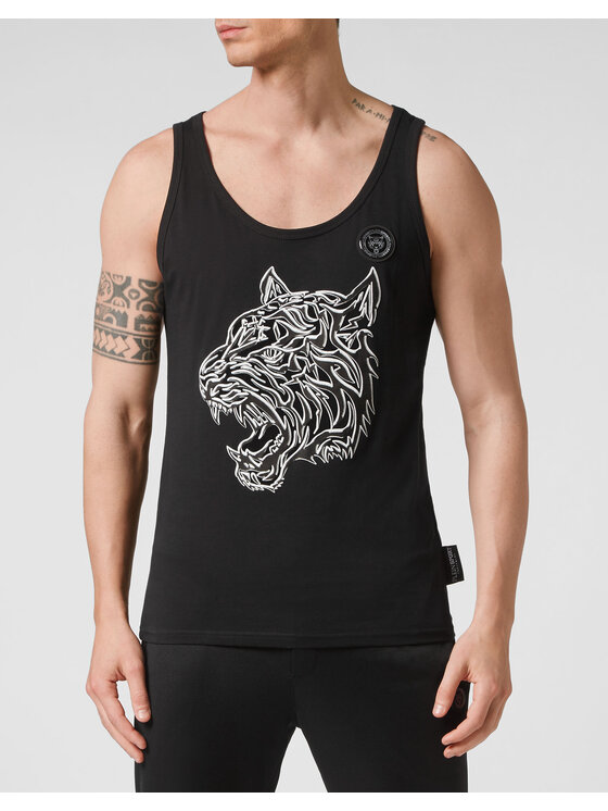 Plein Sport Plein Sport Tank top 1253 Czarny Regular Fit