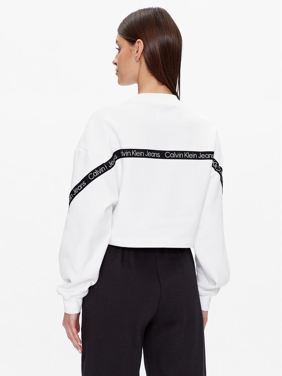 Calvin Klein Jeans Calvin Klein Jeans Суитшърт J20J220693 Бял Cropped Fit
