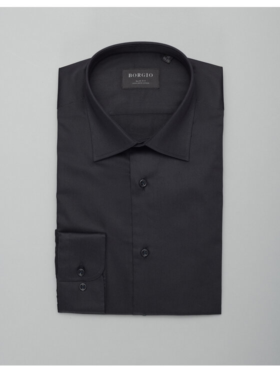 Borgio Borgio Koszula simeria Czarny Slim Fit