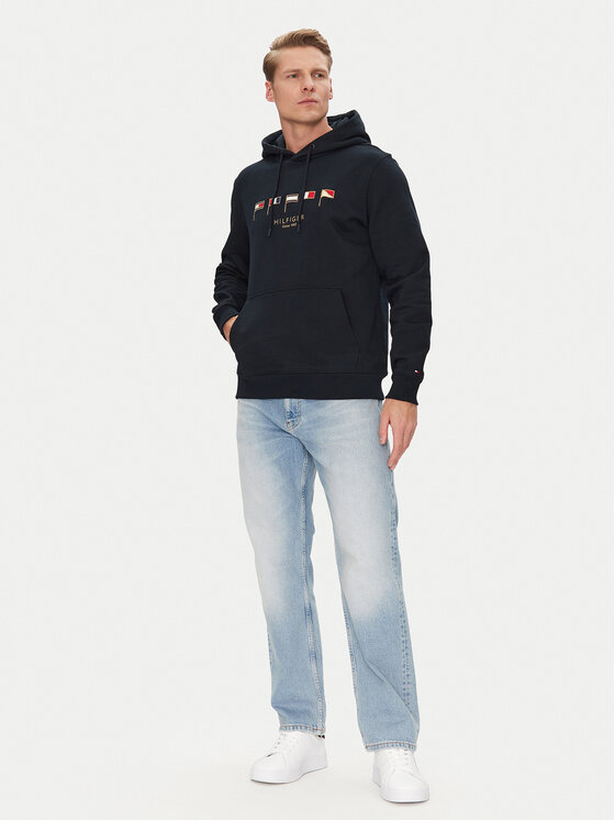 Tommy Hilfiger Tommy Hilfiger Sweatshirt Multi Flags MW0MW38666 Dunkelblau Regular Fit