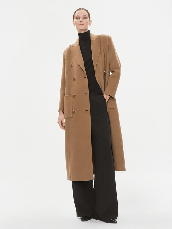 Elisabetta Franchi Elisabetta Franchi Vlněný kabát CP-43D-36E2-V840 Hnědá Regular Fit