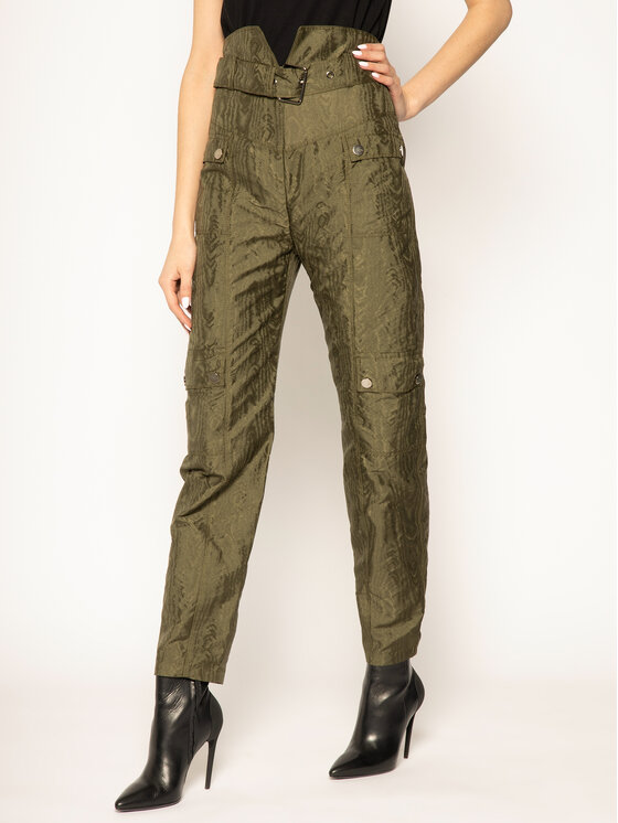 Pinko Pantaloni din material Quadratino 20201 PBK2 1B14D4 7984 Verde Regular Fit La Reducere si Transport Gratuit Femei 2023-10-04