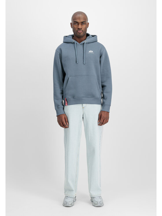 Alpha Industries Alpha Industries Bluza Basic Small Logo Hoodie Błękitny Regular Fit