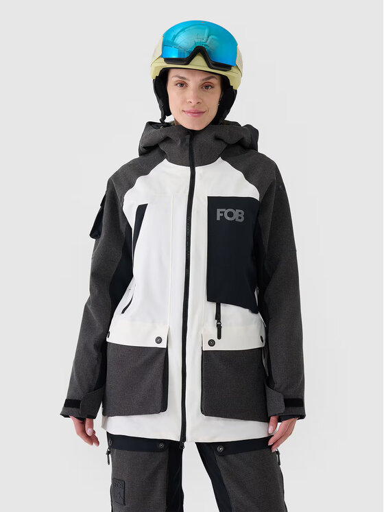 4F 4F Kurtka snowboardowa 4FWAW24TTJAF587-11S Biały Regular Fit