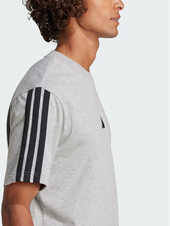 adidas adidas T-Shirt Essentials 3-Stripes Single Jersey Tee Szary Regular Fit
