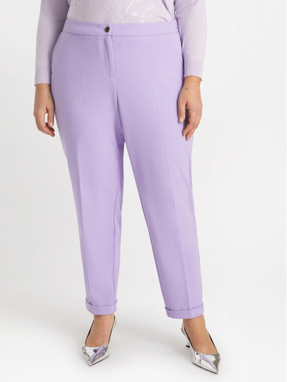 Fiorella Rubino Fiorella Rubino Spodnie materiałowe P124L002046N009 Fioletowy Regular Fit