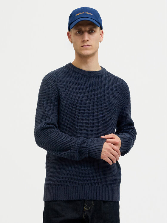 Jack & Jones Jack & Jones Sveter Global 12287594 Tmavomodrá Regular Fit
